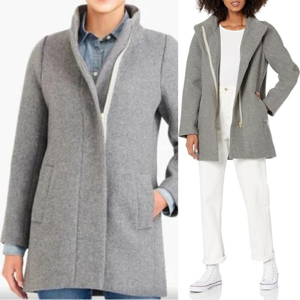 J.Crew Mercantile Classic Wool Cocoon Coat Gray